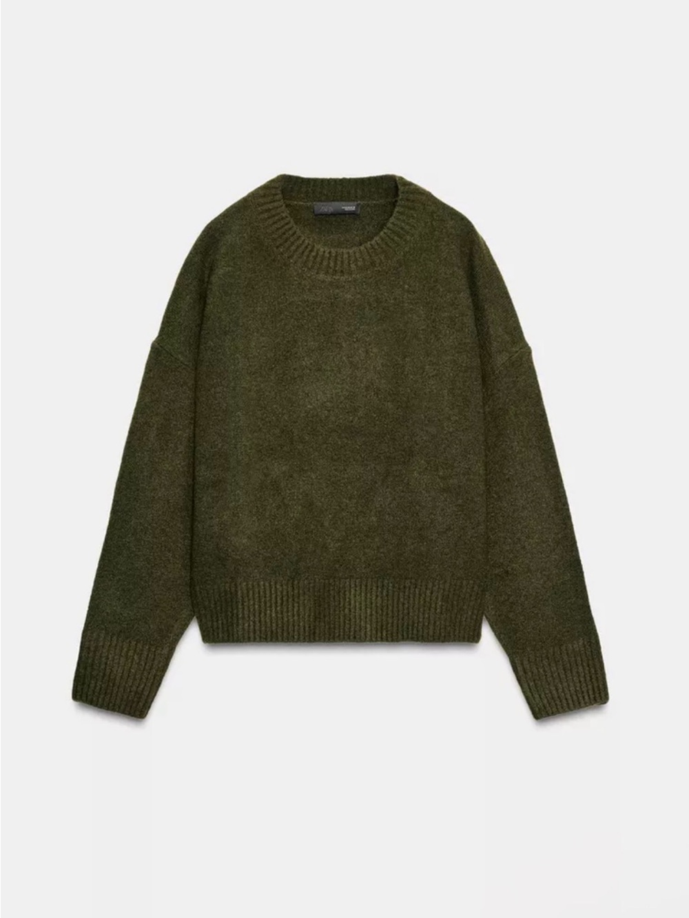 Zara Olive Green Crewneck Sweater